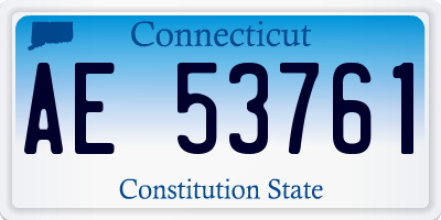 CT license plate AE53761