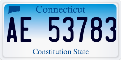CT license plate AE53783