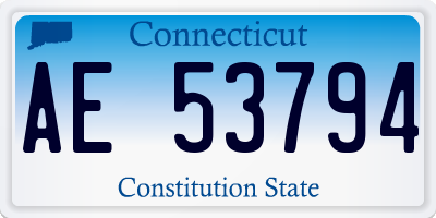 CT license plate AE53794