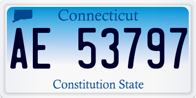 CT license plate AE53797