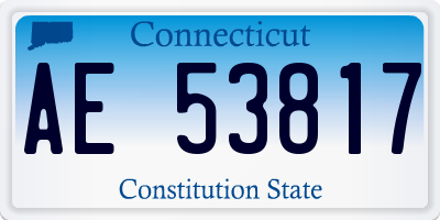 CT license plate AE53817