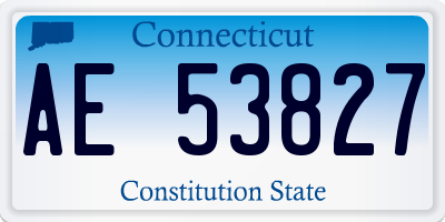 CT license plate AE53827