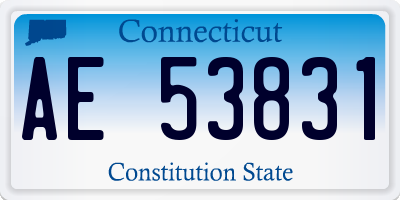 CT license plate AE53831