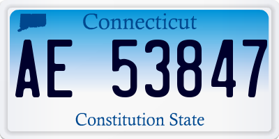 CT license plate AE53847