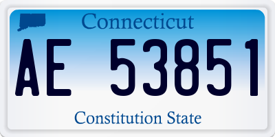 CT license plate AE53851