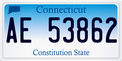 CT license plate AE53862