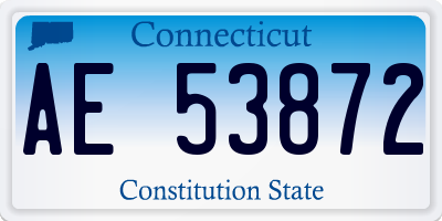CT license plate AE53872