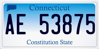 CT license plate AE53875