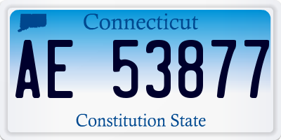 CT license plate AE53877