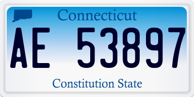 CT license plate AE53897