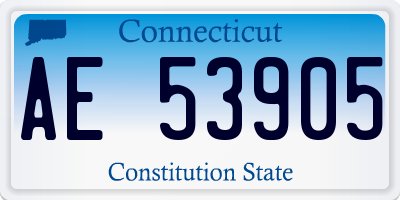 CT license plate AE53905