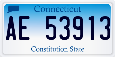 CT license plate AE53913