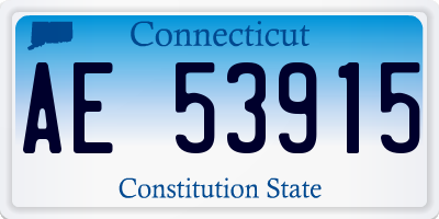 CT license plate AE53915