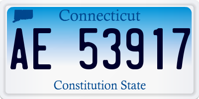 CT license plate AE53917