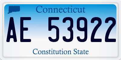 CT license plate AE53922