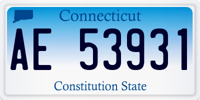 CT license plate AE53931