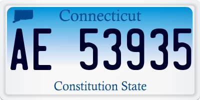 CT license plate AE53935