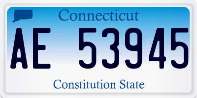 CT license plate AE53945