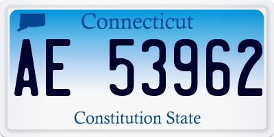 CT license plate AE53962