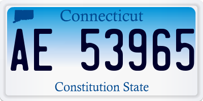 CT license plate AE53965