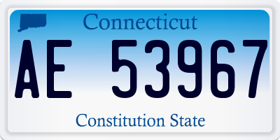 CT license plate AE53967