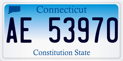 CT license plate AE53970