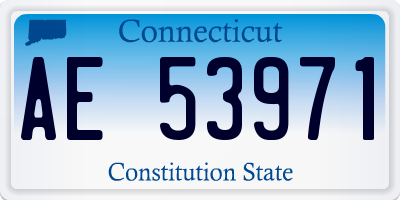 CT license plate AE53971