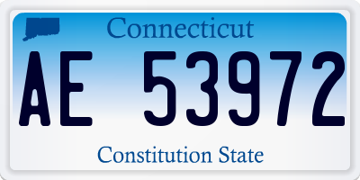 CT license plate AE53972