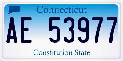CT license plate AE53977