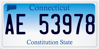CT license plate AE53978