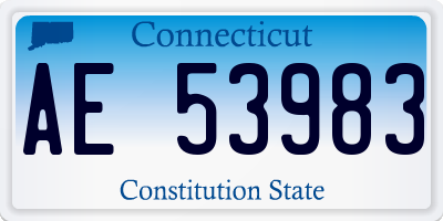 CT license plate AE53983