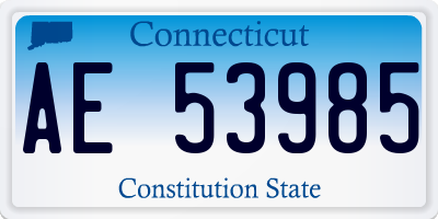 CT license plate AE53985