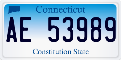 CT license plate AE53989