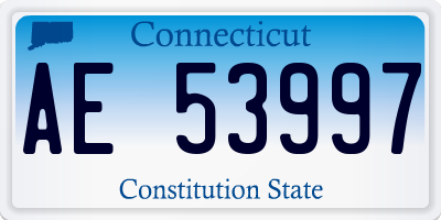 CT license plate AE53997