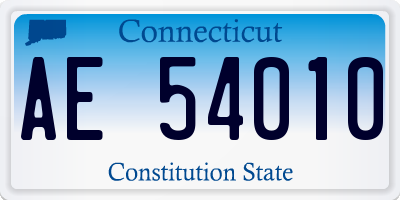 CT license plate AE54010