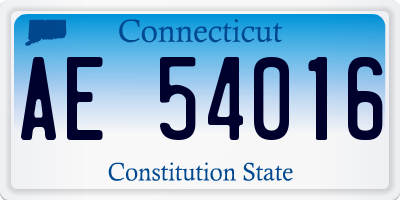 CT license plate AE54016