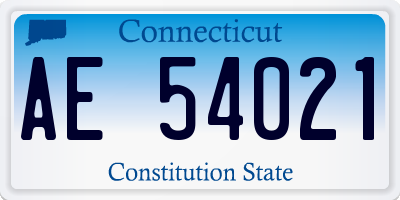 CT license plate AE54021