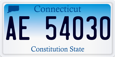 CT license plate AE54030