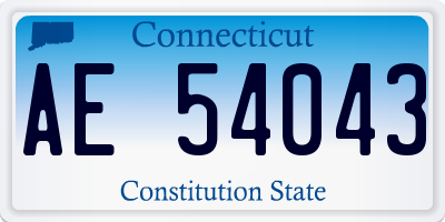 CT license plate AE54043