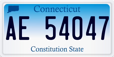 CT license plate AE54047