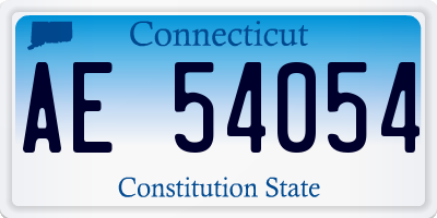 CT license plate AE54054