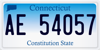 CT license plate AE54057
