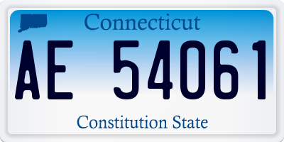 CT license plate AE54061