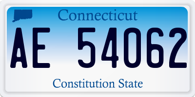 CT license plate AE54062