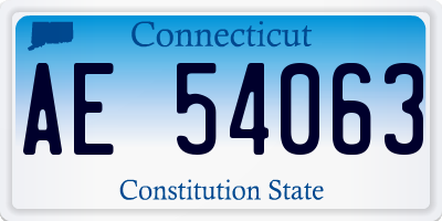 CT license plate AE54063