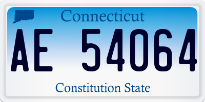 CT license plate AE54064