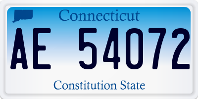 CT license plate AE54072