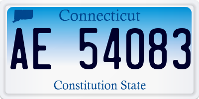 CT license plate AE54083