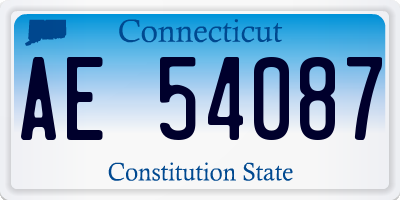 CT license plate AE54087