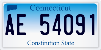 CT license plate AE54091